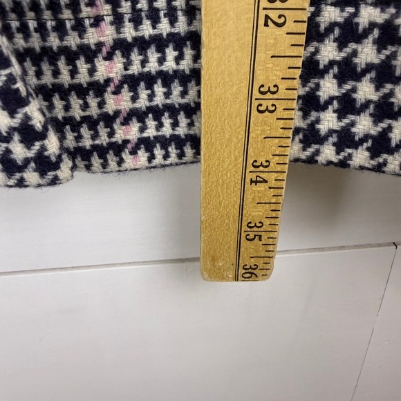 Brooks Brothers Womens 100% Wool Houndstooth Coat Navy Pink Plaid Size 6 SPRING - Picture 11 of 12